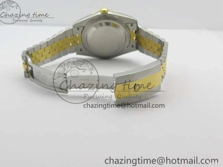 MiroTime 0519 DateJust 41 SS YG 126333 Fluted Bezel DJF Best Edition 904L Steel Gray Dial Green Roman Markers on Jubilee Bracelet A Seasonal 3194